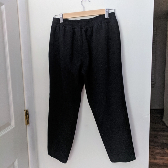 J. Crew Women's Size 6 Black Wool Blend Elastic Waist Straight Leg tapered Pants - Picture 3 of 5